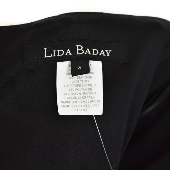 LIDA BADAY: Black/Cream, Silk Formal Dress - Picture 6 of 8